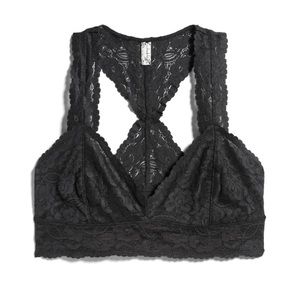 Free People Black Lace Racerback Bralette